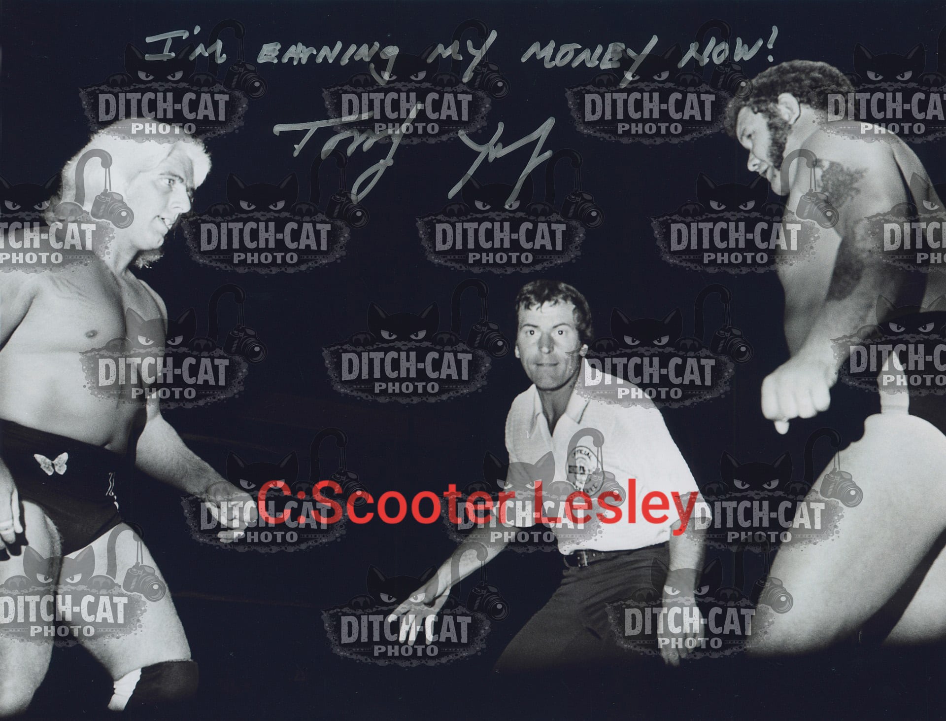 _DCP100-WM Ric Flair and Harley Race with Referee Tommy Young